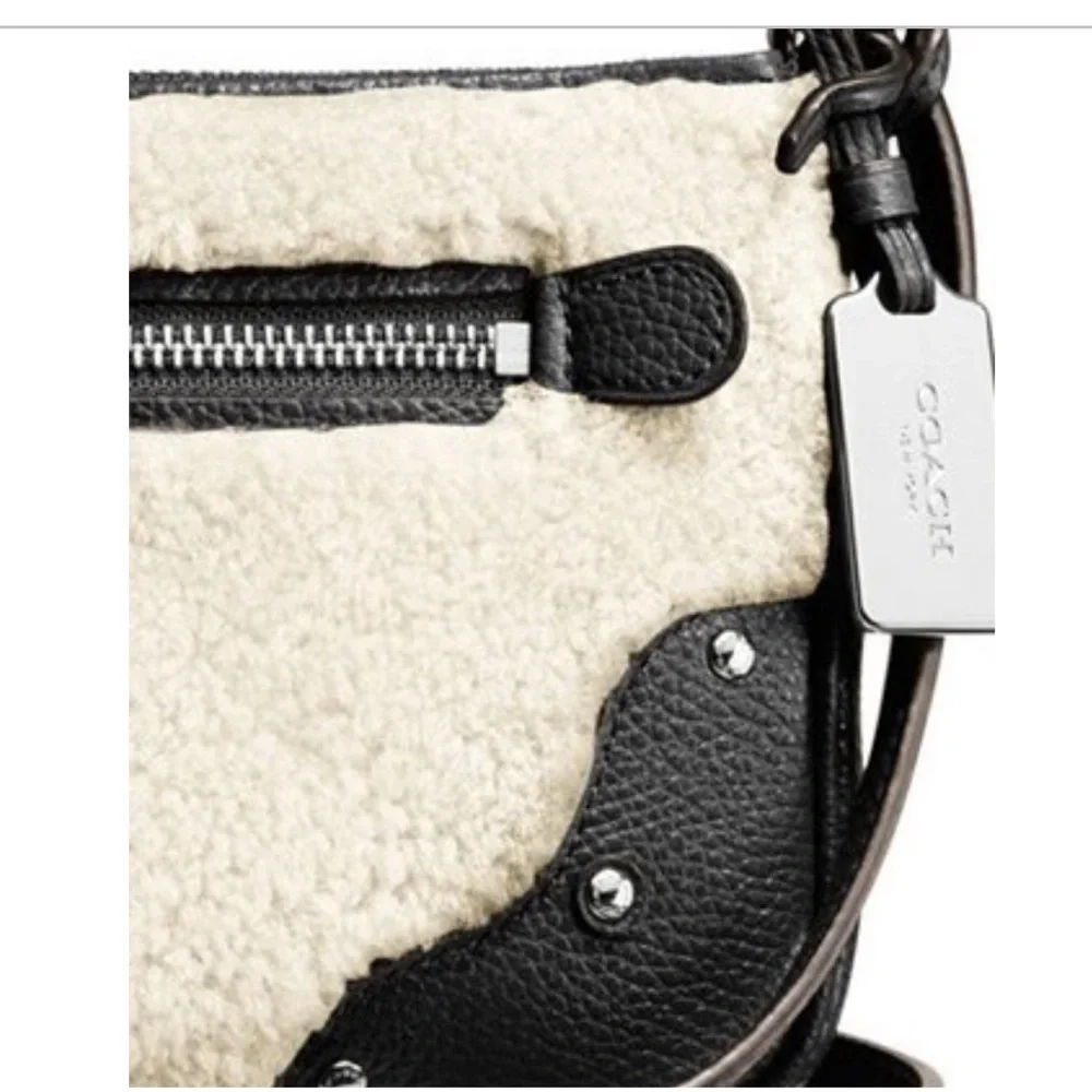 COACH Shearling Leather Rhyder Pochette Crossbody Bag
